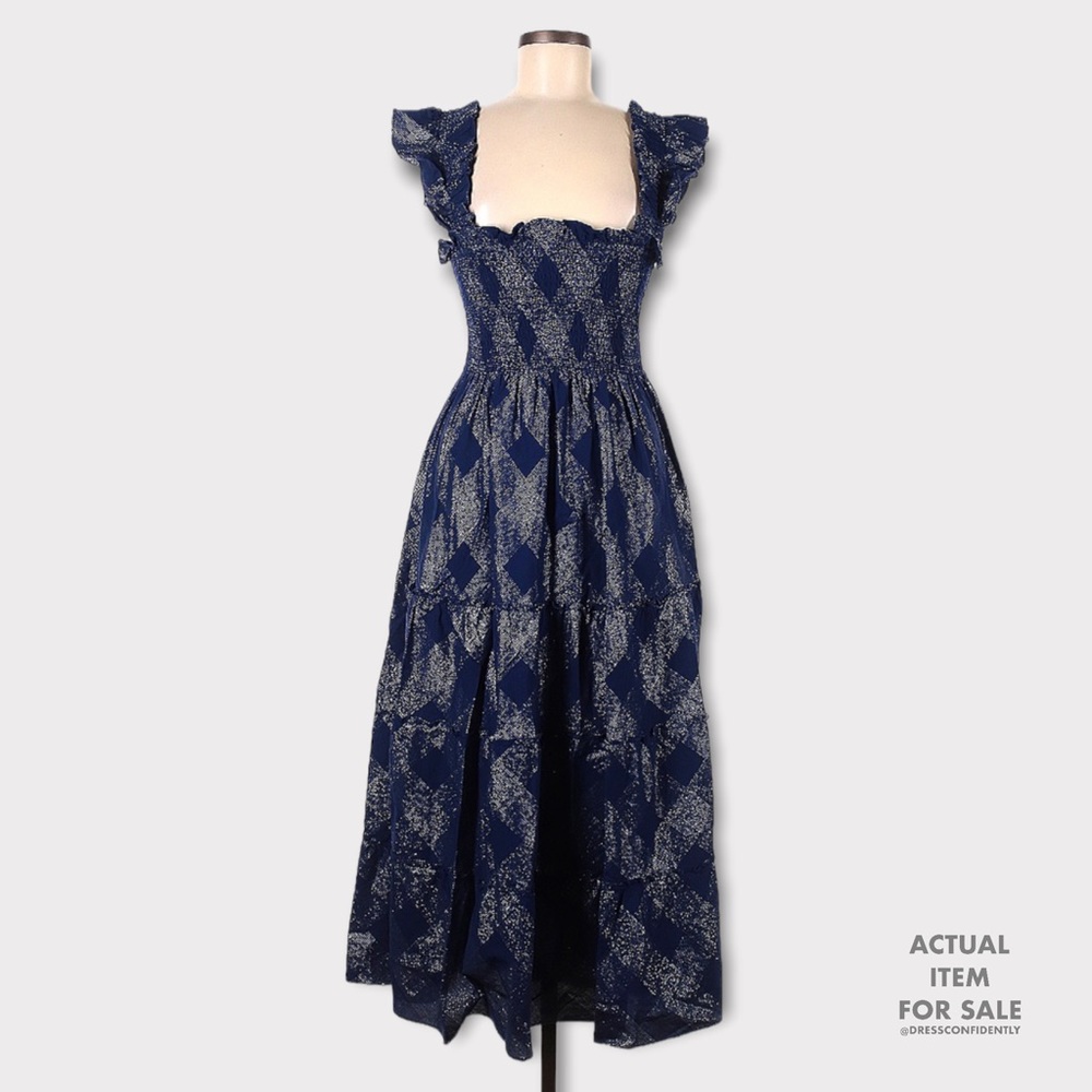 HILL HOUSE Ellie Nap Dress - Navy Glitter Check - Picture 4 of 6